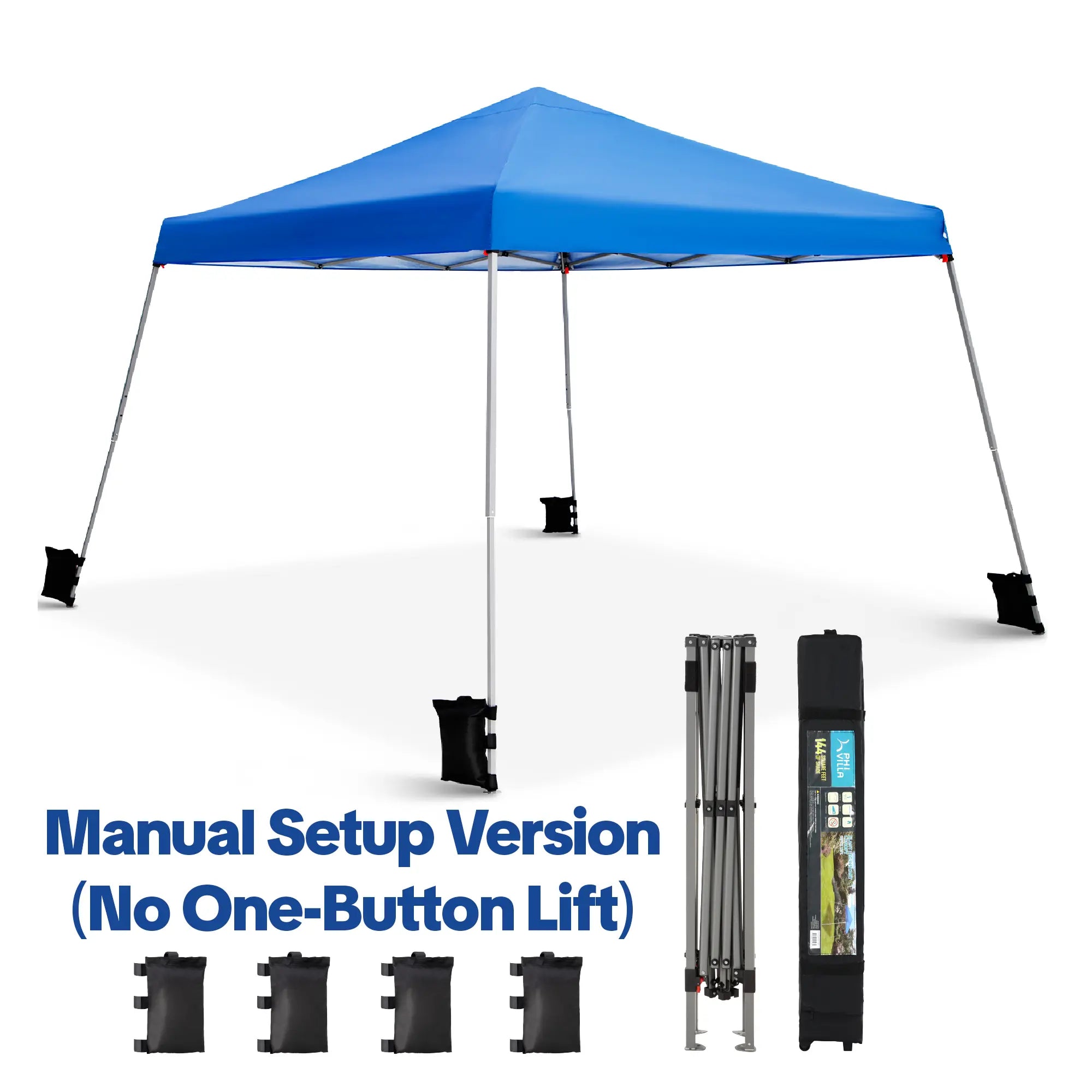 Pop-up canopy featuring a one-touch locking design, includes a wheeled carrying bag.