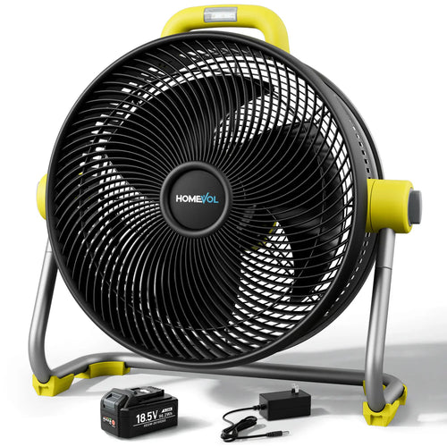 AIRLOOM™ Portable 20" Battery-Powered Floor Fan for Jobsite, Camping & Garage