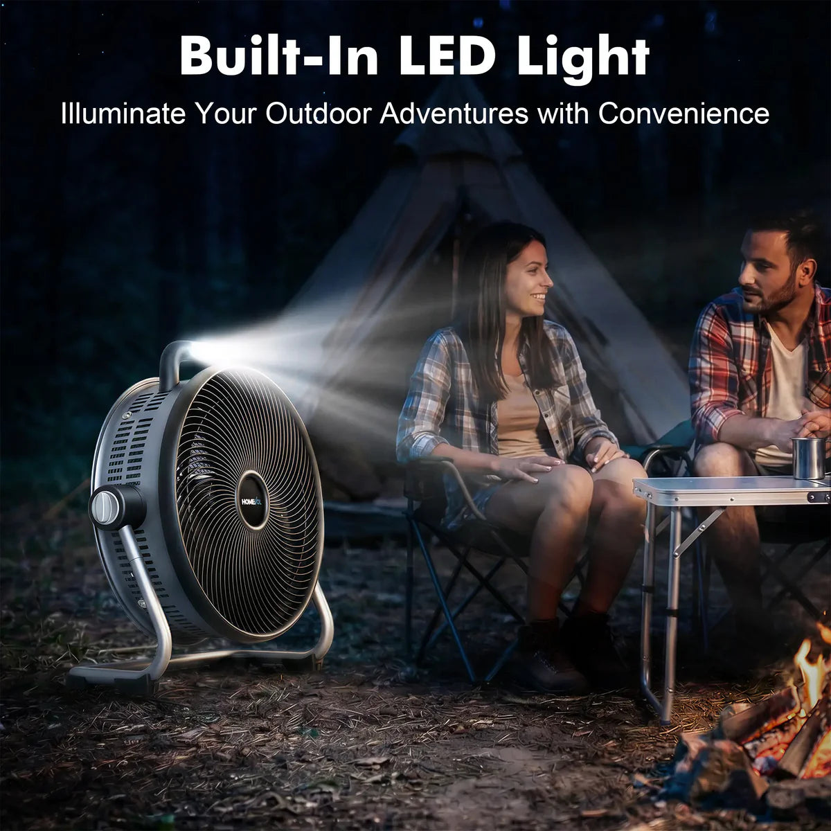 AIRLOOM™ Portable 20" Battery-Powered Floor Fan for Jobsite, Camping & Garage