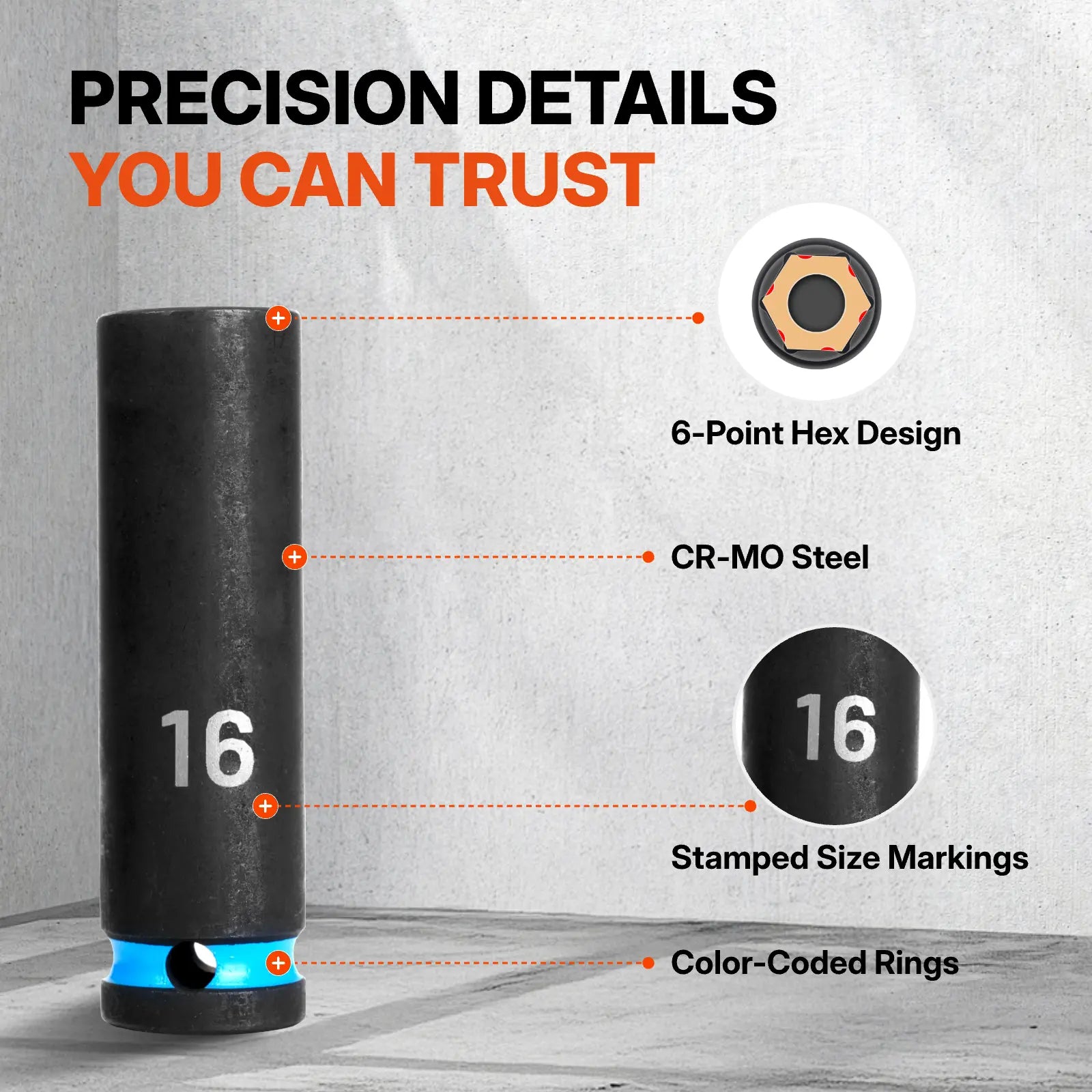 87-Piece 1/2" & 3/8" Chrome-Molybdenum Steel Impact Socket Set