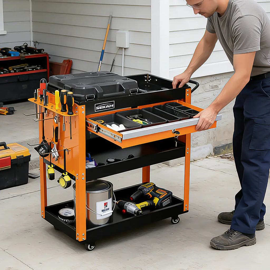 440-Pound Capacity 3-Tier Mobile Tool Cart