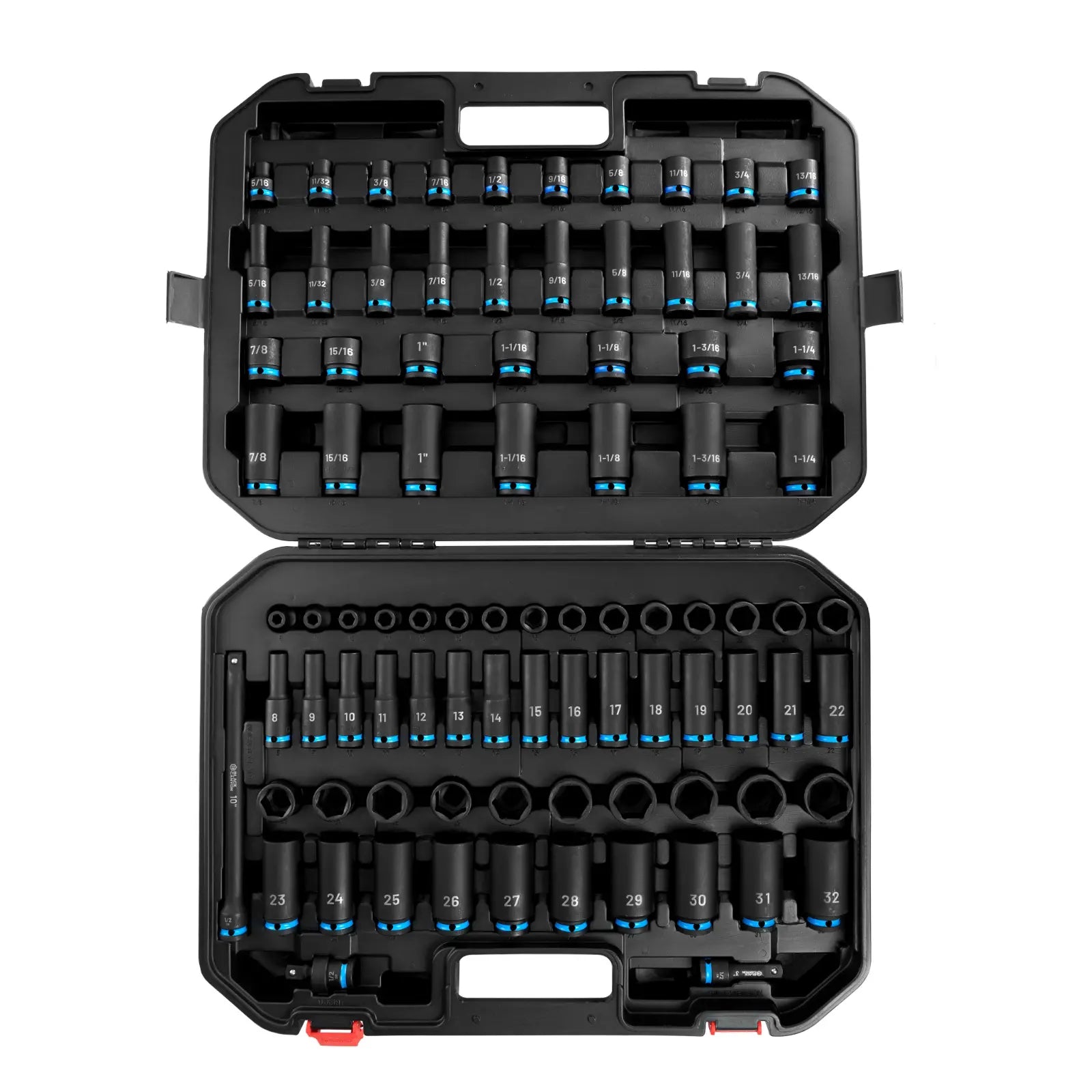 87-Piece 1/2" & 3/8" Chrome-Molybdenum Steel Impact Socket Set