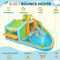 AIRLOOM™ 8-in-1 inflatable trampoline with a blower.
